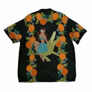 Duvin Hawaiian Shirt Oranges, Hula Dancer, Alligator Size XL